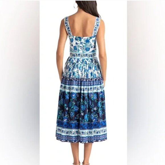 Shoshanna Almma midi dress in blue size 2 - Picture 4 of 9